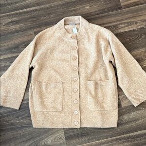 J. Crew Camel Button-Up Sweater